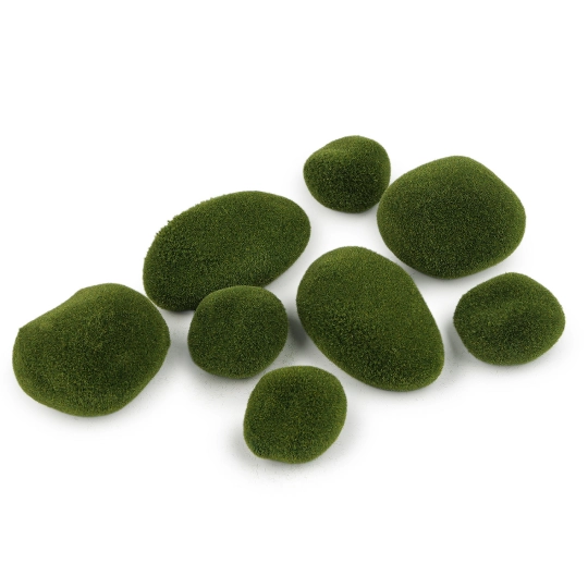 Dekoračné machové kamene 8 ks mix veľkostí - 1 sada | Mimib