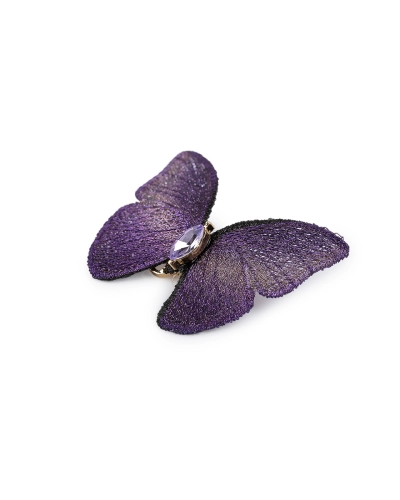 Brošňa motýľ textilný s brúseným kamienkom - 1 ks | Mimib