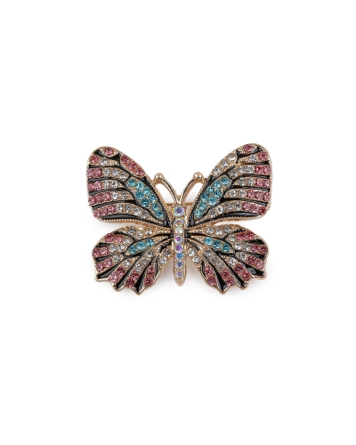 Brošňa s brúsenými kamienkami motýľ - 1 ks | Mimib
