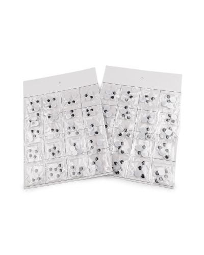 Plastové oči na nalepenie s pohyblivou šošovkou Ø15, 18 mm - 20 sáčok | Mimib