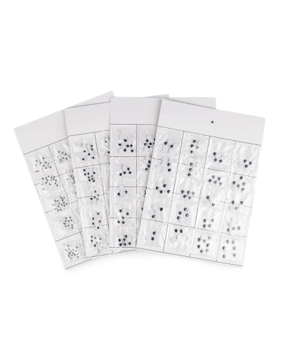 Plastové oči na nalepenie s pohyblivou šošovkou Ø6, 8, 10, 12 mm - 20 sáčok | Mimib