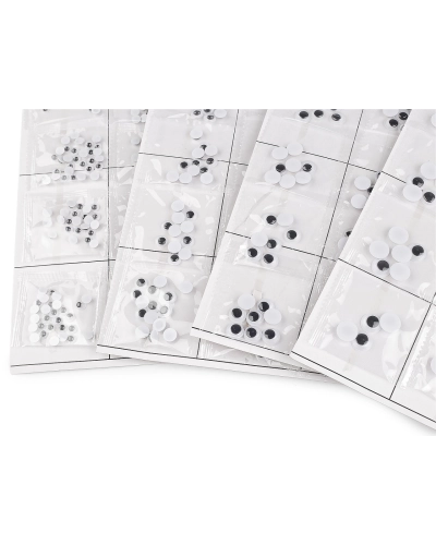 Plastové oči na nalepenie s pohyblivou šošovkou Ø6, 8, 10, 12 mm - 20 sáčok | Mimib