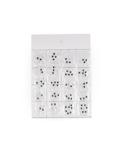 Plastové oči na nalepenie s pohyblivou šošovkou Ø6, 8, 10, 12 mm - 20 sáčok | Mimib