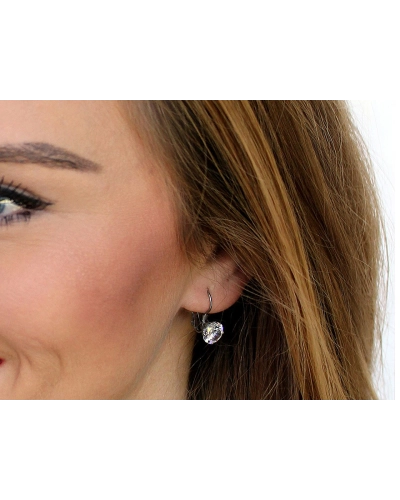 Náušnice z nerezovej ocele s brúseným kamienkom - 1 pár | Mimib