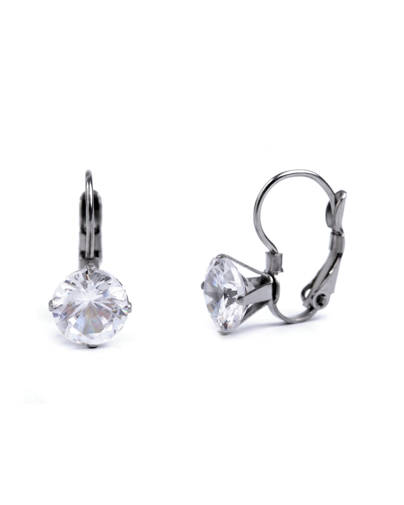 Náušnice z nerezovej ocele s brúseným kamienkom - 1 pár | Mimib