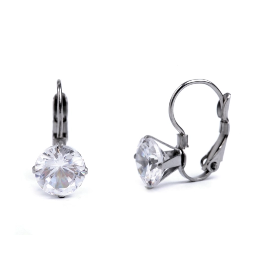 Náušnice z nerezovej ocele s brúseným kamienkom - 1 pár | Mimib