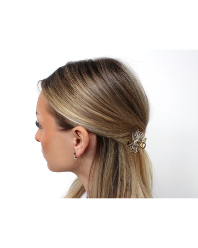 Kovový štipec do vlasov s brúsenými kamienkami - 1 ks | Mimib