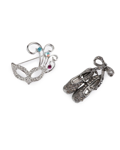 Brošňa s brúsenými kamienkami maska, baletné špičky - 1 ks | Mimib