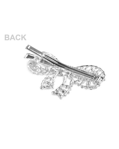 Spona do vlasov s brúsenými kamienkami mašľa - 1 ks | Mimib