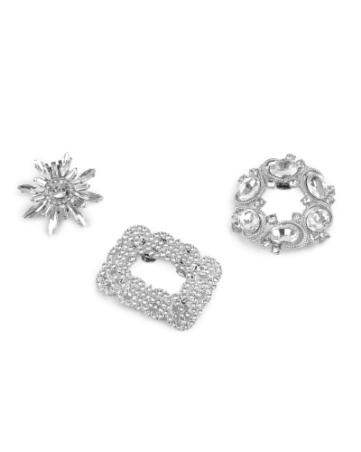 Klip / brošňa / ozdoba na topánky s brúsenými kamienkami - 1 ks | Mimib