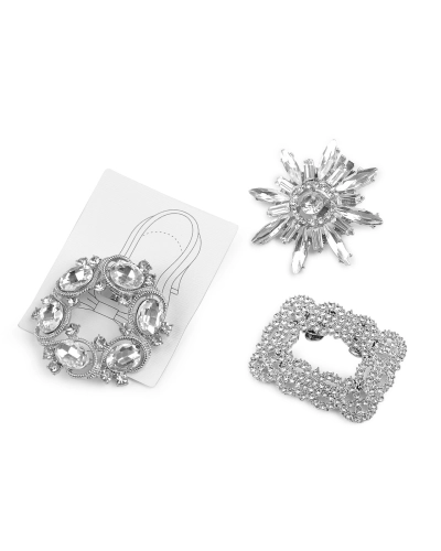 Klip / brošňa / ozdoba na topánky s brúsenými kamienkami - 1 ks | Mimib