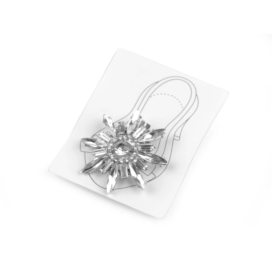 Klip / brošňa / ozdoba na topánky s brúsenými kamienkami - 1 ks | Mimib