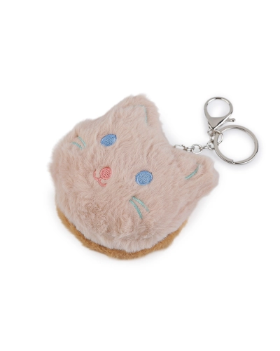 Plyšové kozmetické zrkadlo / prívesok na kabelku mačka - 1 ks | Mimib