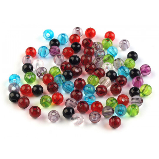 Plastové korálky Transparent Ø6 mm | Mimib