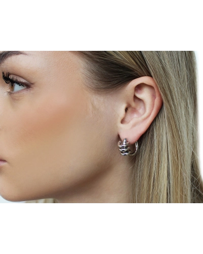 Náušnice z nerezovej ocele krúžky so špirálou - 1 pár | Mimib