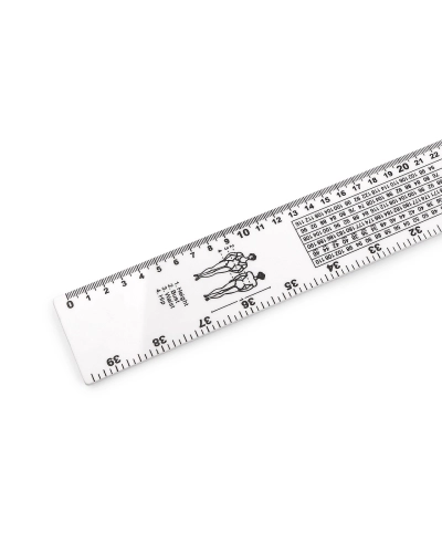 Krajčírsky meter / pravítko s veľkostnými tabuľkami dĺžka 100 cm - 1 ks | Mimib