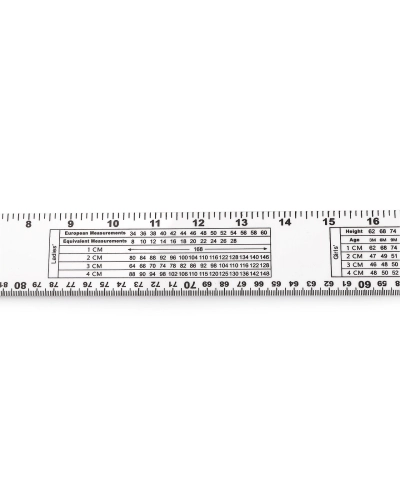 Krajčírsky meter / pravítko s veľkostnými tabuľkami dĺžka 100 cm - 1 ks | Mimib