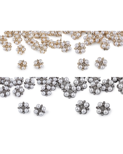 Gombík zdobený perlami veľkosť 24", 28", 34" - 30 ks | Mimib