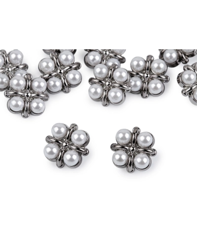 Gombík zdobený perlami veľkosť 24", 28", 34" - 30 ks | Mimib