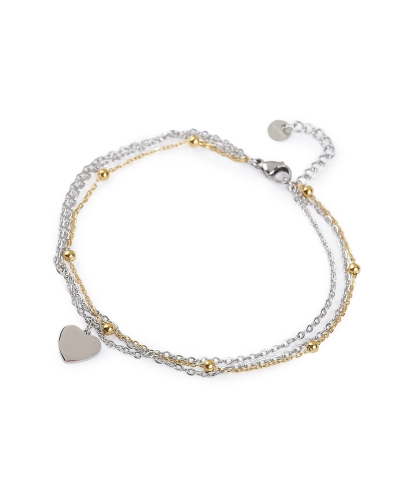 Náramek na kotník z nerezové oceli s perlami a přívěskem - 1 ks | Mimib