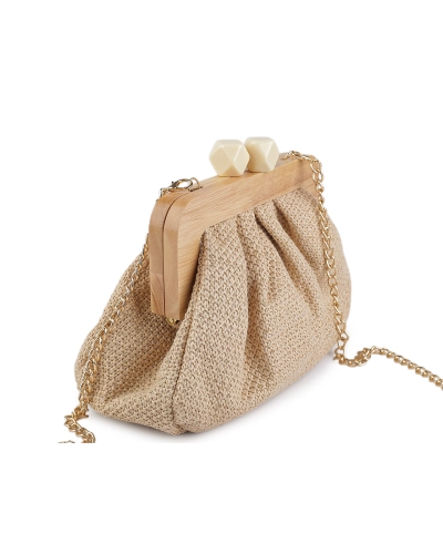 Kabelka - psaníčko s dřevěným rámečkem - 1 ks