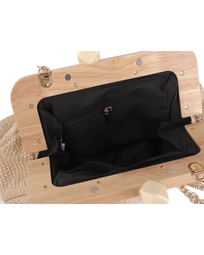 Kabelka - psaníčko s dřevěným rámečkem - 1 ks