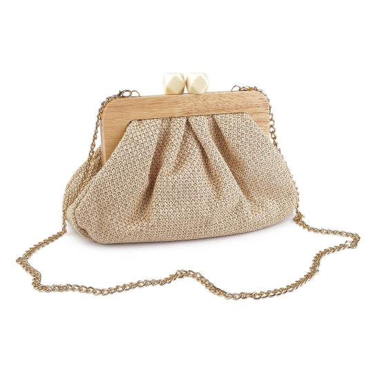 Kabelka - psaníčko s dřevěným rámečkem - 1 ks