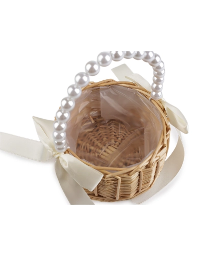 Svatební proutěný košíček pro družičky - 1 ks