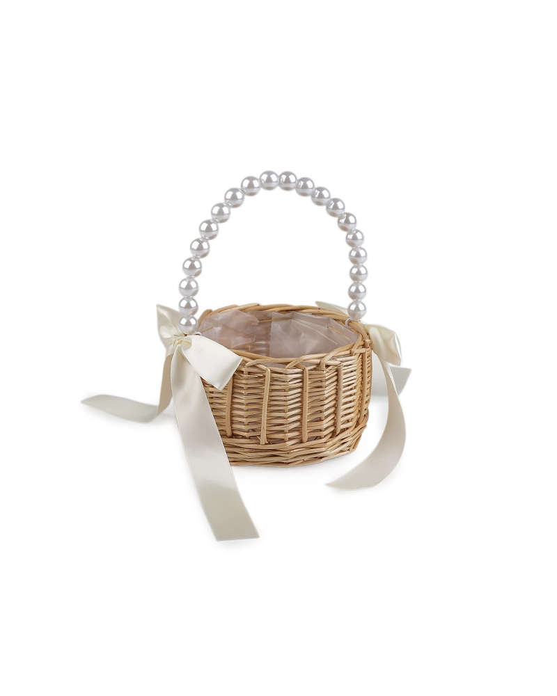 Svatební proutěný košíček pro družičky - 1 ks