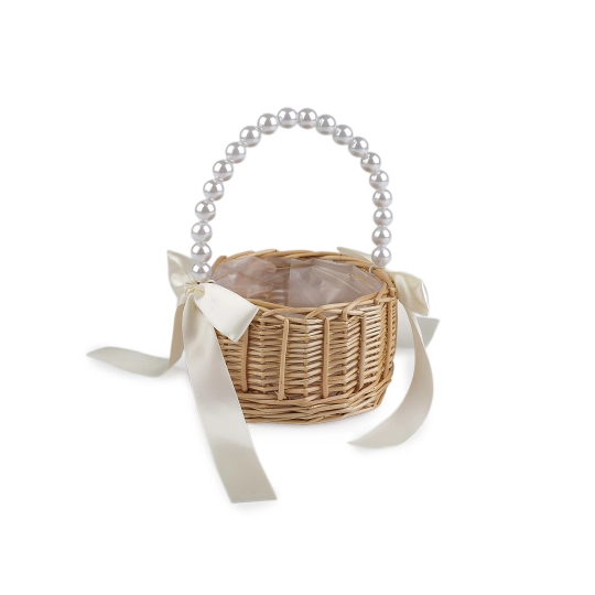 Svatební proutěný košíček pro družičky - 1 ks