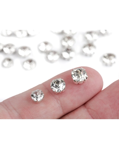 Našívacie šatóny / štras v puzdre / kotlíku Ø6, 7, 8 mm - 10 ks | Mimib