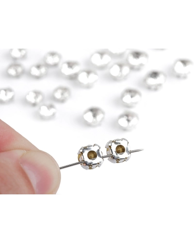 Našívacie šatóny / štras v puzdre / kotlíku Ø6, 7, 8 mm - 10 ks | Mimib