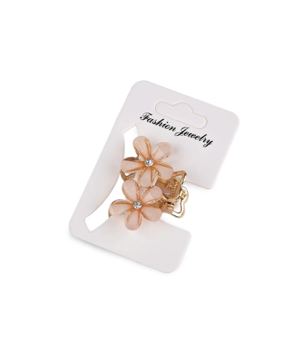 Štipec do vlasov kovový s brúsenými kamienkami kvety - 1 ks | Mimib