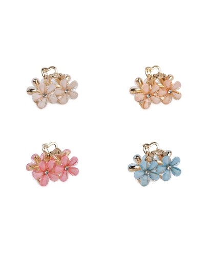 Štipec do vlasov kovový s brúsenými kamienkami kvety - 1 ks | Mimib