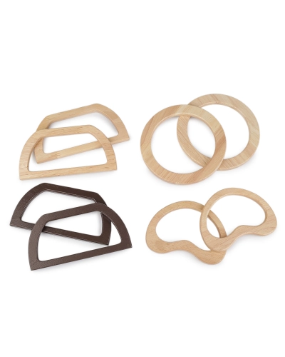 Drevené uchá z masívu na tašky - 2 ks | Mimib