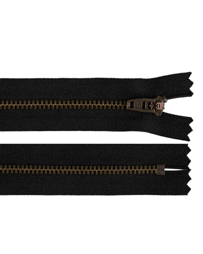 Kovový zips YKK No 4 dĺžka 18 cm staromosadzný (jeansový) - 1 ks | Mimib