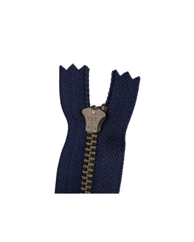 Kovový zips YKK No 4 dĺžka 20 cm staromosadzný (jeansový) - 1 ks | Mimib