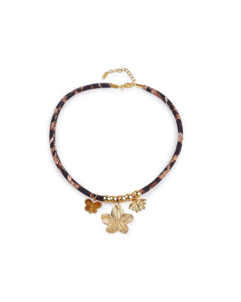 Náhrdelník s kvetmi z nerezovej ocele - 1 ks | Mimib