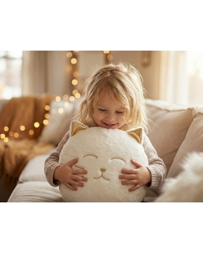 Dekoračný vankúš plyšový mačka Ø35 cm - 1 ks | Mimib