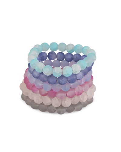 Náramok pružný zo sklenených korálikov s ľadovým efektom - 1 ks | Mimib
