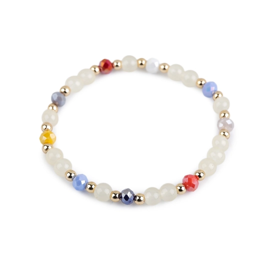 Náramok pružný zo sklenených korálikov - 1 ks | Mimib