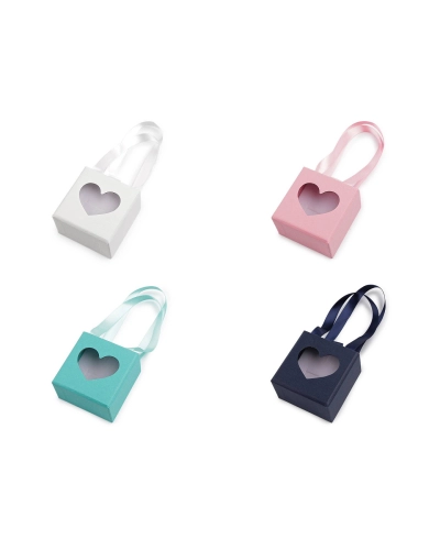 Krabička na šperky s priehľadom srdca a uchom 5,5x5,5 cm - 1 ks | Mimib