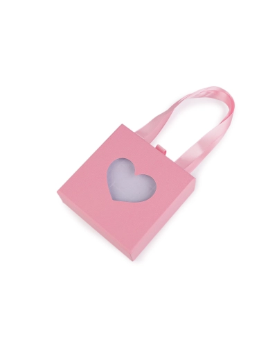 Krabička na šperky s priehľadom srdca a uchom 10x10 cm - 1 ks | Mimib