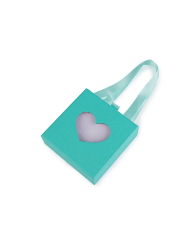 Krabička na šperky s priehľadom srdca a uchom 10x10 cm - 1 ks | Mimib