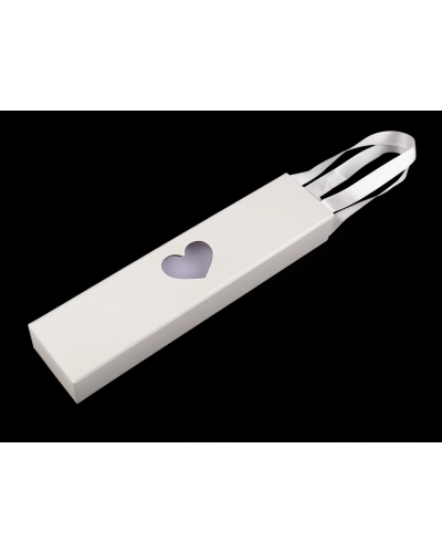 Krabička na šperky s priehľadom srdca a uchom 5x22 cm - 1 ks | Mimib