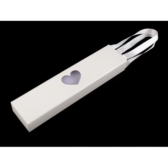 Krabička na šperky s priehľadom srdca a uchom 5x22 cm - 1 ks | Mimib