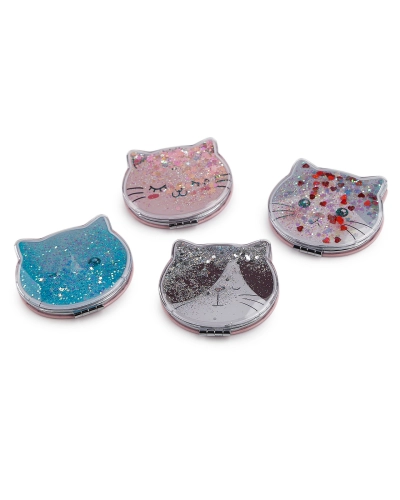 Kozmetické zrkadlo s tekutými glitrami mačka - 1 ks | Mimib