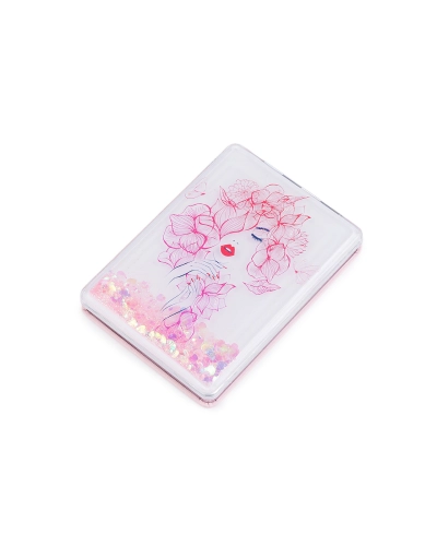 Kozmetické zrkadlo s tekutými glitrami dievča - 1 ks