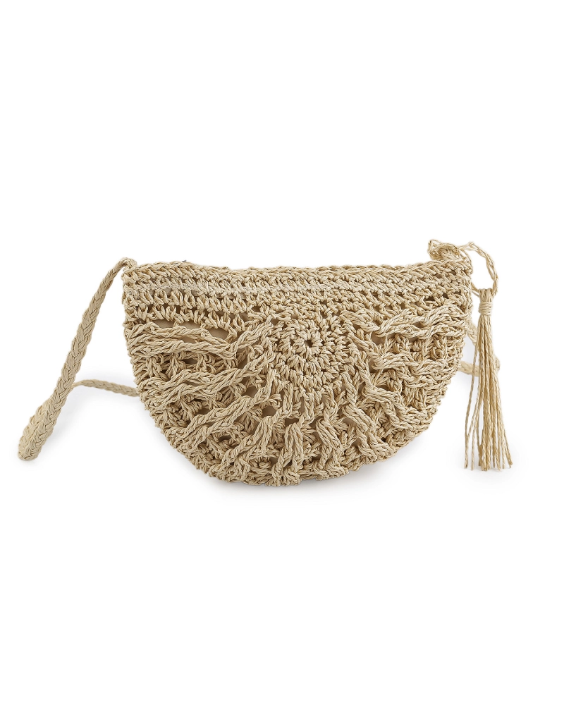 Háčkovaná kabelka z rafie - lyka so zipsom 25x19 cm - 1 ks | Mimib
