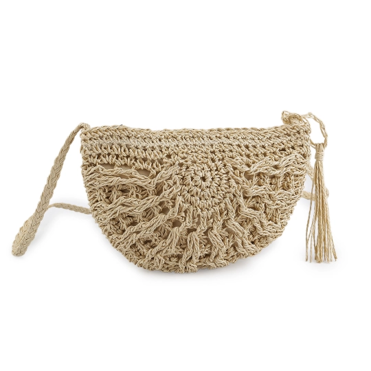 Háčkovaná kabelka z rafie - lyka so zipsom 25x19 cm - 1 ks | Mimib